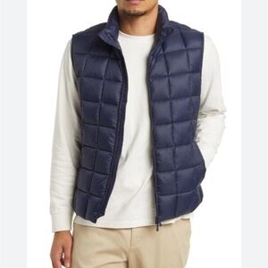 SAVE THE DUCK Oswald Quilted Ultra Light Weight Vest In Navy Blue Size XL